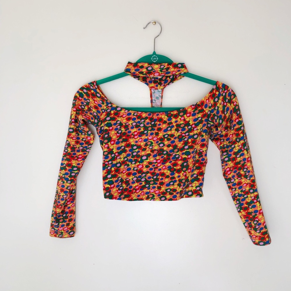 Floral Crop Top w/ cloth choker